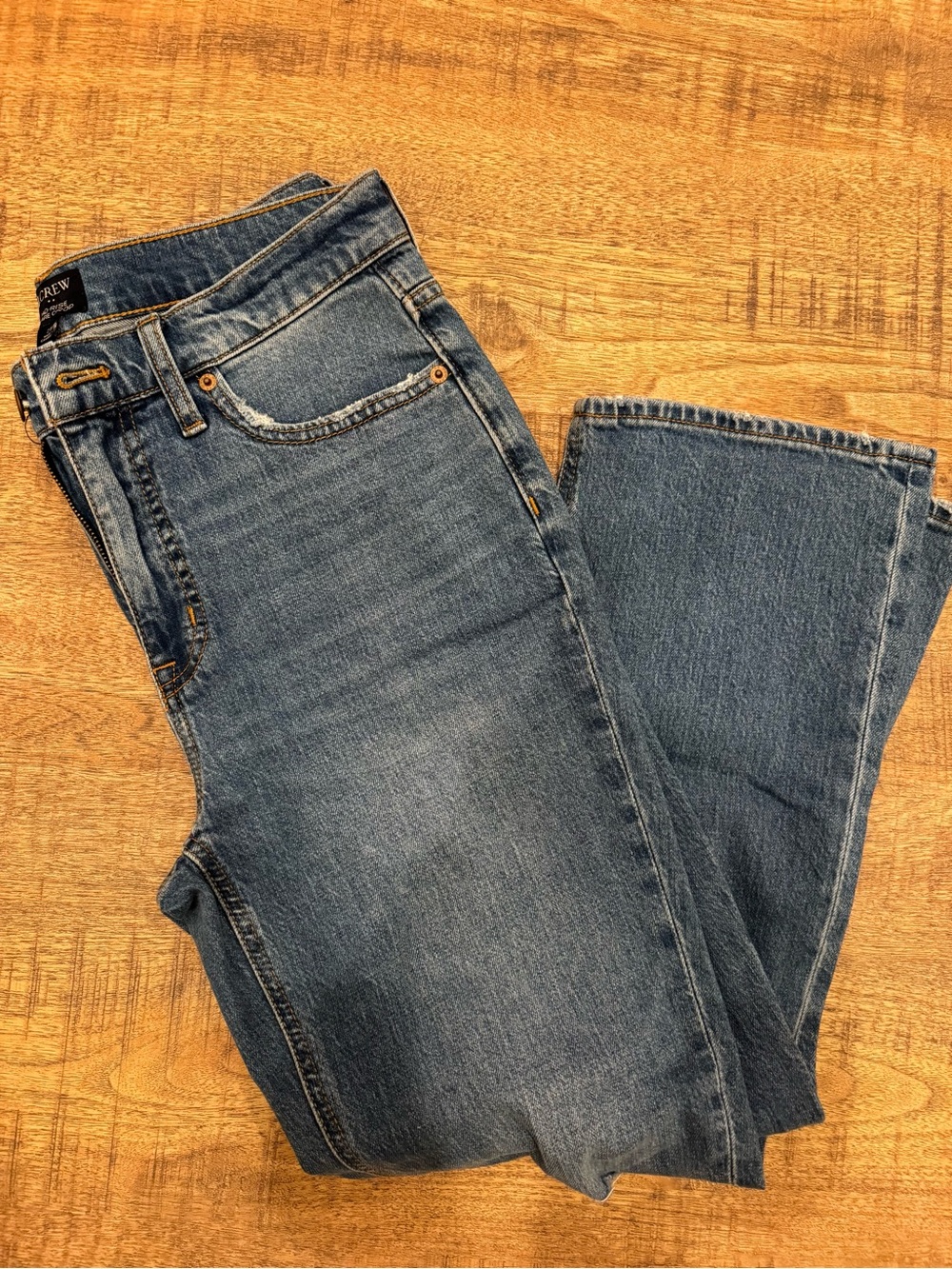 J. Crew Women’s Mid Rise Flare Crop Jeans - Medium Blue Denim